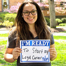 Carolina Romero participating in Seton Hall's I'm Ready Campaign.