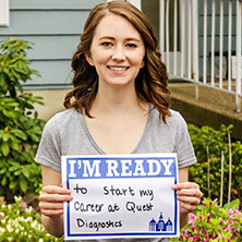 Caroline Weeks participating in Seton Hall's I'm Ready Campaign.
