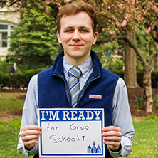 Chase Mulligan participating in Seton Hall's I'm Ready Campaign.
