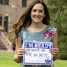 Gabrielle Apuzzo participating in Seton Hall's I'm Ready Campaign.