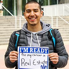 Kevin Oliva participating in Seton Hall's I'm Ready Campaign.