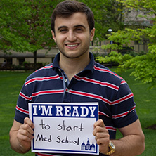 Nicholas Cozzarelli participating in Seton Hall's I'm Ready Campaign.