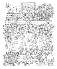 Fireplace coloring page