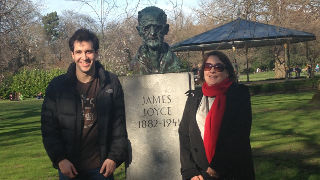 Statue erected to James Joyce. 