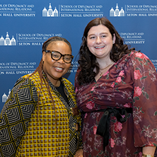 Photo of Leymah Gbowee, Liberian peace activist, human rights advocate and 2011 Nobel Peace Prize winner, returned to Seton Hall to address the World Leaders Forum.
