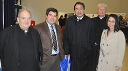 (L-R) Archbishop Bernard A. Hebda, Professor Jose Lopez, President A. Gabriel Esteban, Monsignor Robert F. Coleman, Mrs. Josephine Esteban (L-R) Archbishop Bernard A. Hebda, Professor Jose Lopez, President A. Gabriel Esteban, Monsignor Robert F. Coleman, Mrs. Josephine Esteban