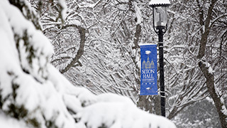 snowy winter at the hall