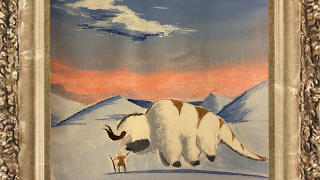 42081389_student_art_gallery_image 320 Student painting depicting Aang and Appa from Avatar: The Last Airbender.