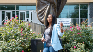 Seton Hall Students Walking on Campus Headshot image of Mayor Ras BarakaHeadshot image of Mayor Sheena CollumHeadshot image of Professor Ijeoma OparaJamila Davis