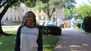 Image of Aniya Hunter on SHU Campus