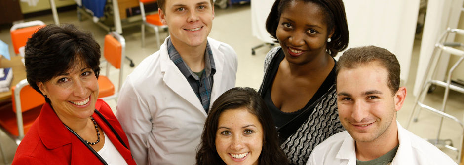 Nursing students with the Dean of the College of Nursing.