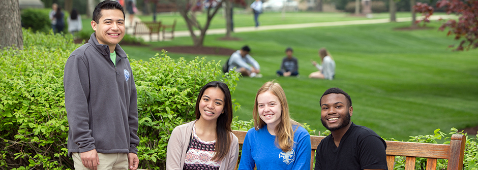 Seton Hall students on the Seton Hall Green.