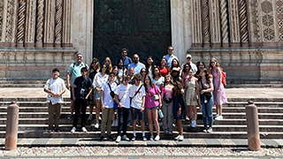 Students at the Duomo in Orvieto Students standing at the Duomo In Orvieto, Italy