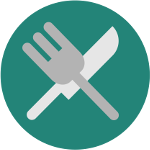 Icon of a fork and knife. 