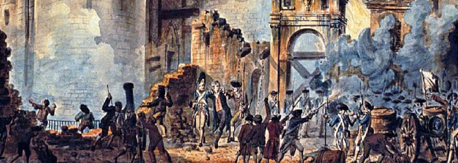 Painting of people storming the Bastille