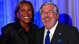 Robin Roberts and Bob Ley '76 at the Center for Sports Media Gala