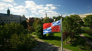 Seton Hall Campus and Flag