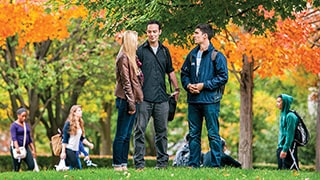 Students on Campus in the Fall