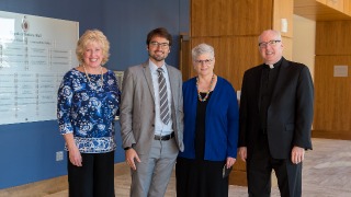 Catechesis 2022 Image 1- 320x180-1 From left to right: Dianne Traflet (Associate Dean, ICSST), Filipe Domingues (The Lay Centre), Donna Orsuto (The Lay Centre), and Monsignor Joseph Reilly (Former Rector/Dean of ICSST)