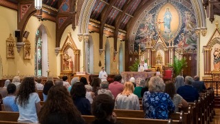 Catechesis participants celebrating mass in 2022. 