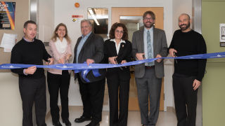 Celebrating the dedication of the new multi-purpose collaborative suite of laboratories in McNulty Hall 116.