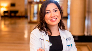 Physician Assistant student Daniela Arriagada (Photo credit: © John O'Boyle. Courtesy Seton Hall Magazine.) 