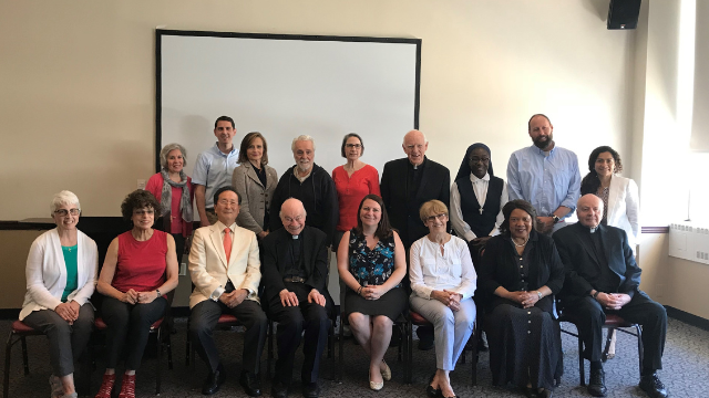 Annual Faculty Summer Seminar 2018, Seton Hall University, Faculty participants with Fr. Lawrence Frizzell, Guest Speaker. 