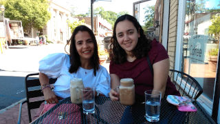 Students enjoying coffee