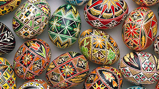 Easter Eggs (Psyanky) - Slavic Arts and Crafts 320x180 Photo of Slavic Easter Eggs. Pysanky in Ukrainian; pisanki in Polish.