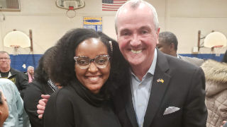 Fabienne Edouard and Phil Murphy_320 Photo of student Fabienne Edouard and Governor Phil Murphy