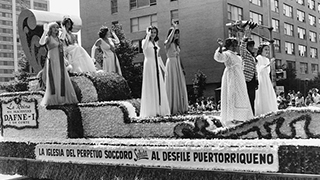 Puerto Rican Day Parade, 1975, in Newark. The community celebrating its culture. Source: Monsignor William Noe' Field Archives &amp; Special Collections Center, Seton Hall University, South Orange.