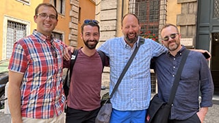 Fr. Nicholas Sertich, Timothy Hoffman, Todd Stockdale and Nathan Oates in Rome