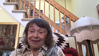 Fran Malkin on web camera for virtual event.