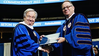 Secretary-General Guterres receiving an honorary degree