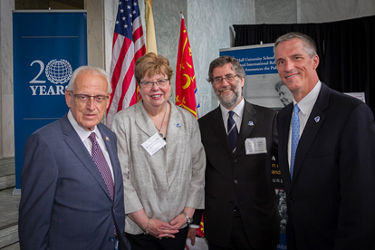 Congressmen, alumni, students, faculty and staff gather on Capitol Hill to celebrate their ties to Seton Hall and launch the School of Diplomacy’s 20th Anniversary.