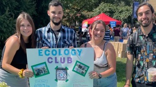 Heather Clarkson (left) with friends at the Ecology Club table