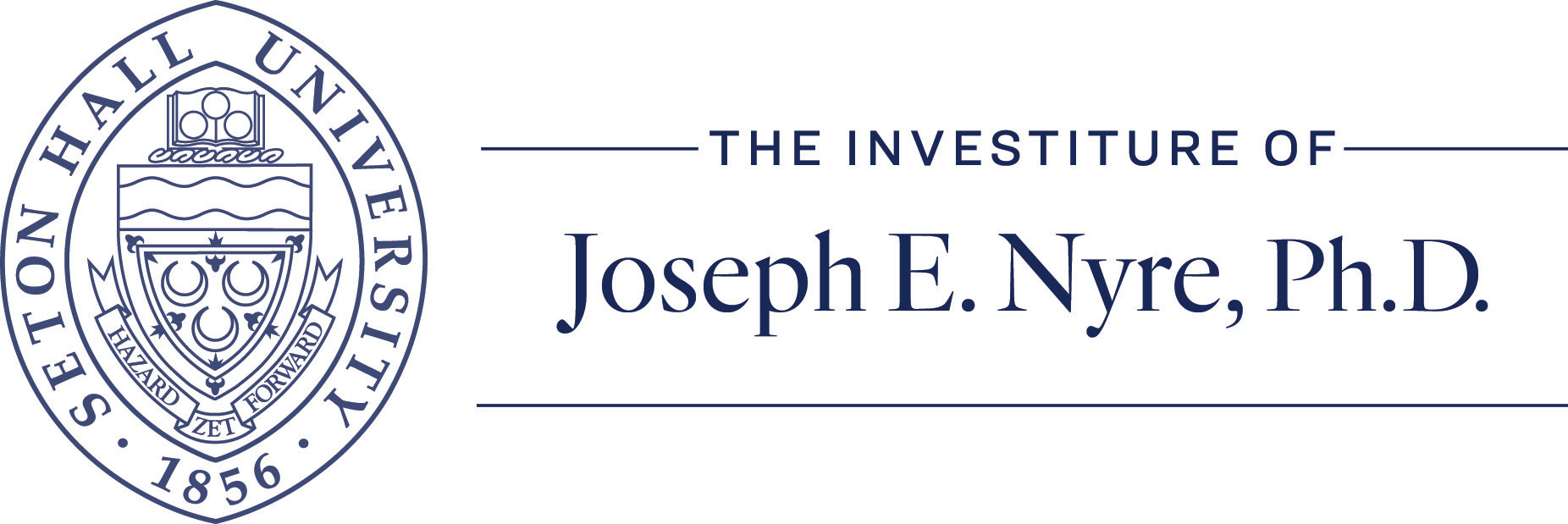 Presidential Seal and text "The Investiture of Joseph E. Nyre, Ph.D.