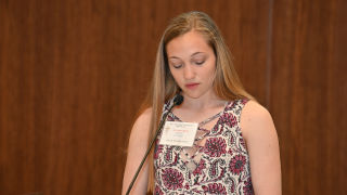 Picture of Marcelle Brooks giving a speechPicture of Jamie Rossig giving a speech