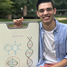 Philosophy major, Joseph Montesano, who published an award winning ethics paper. x222
