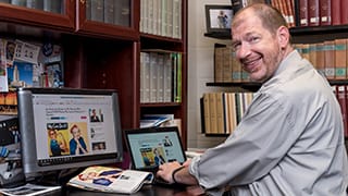 professor Kimble in his office