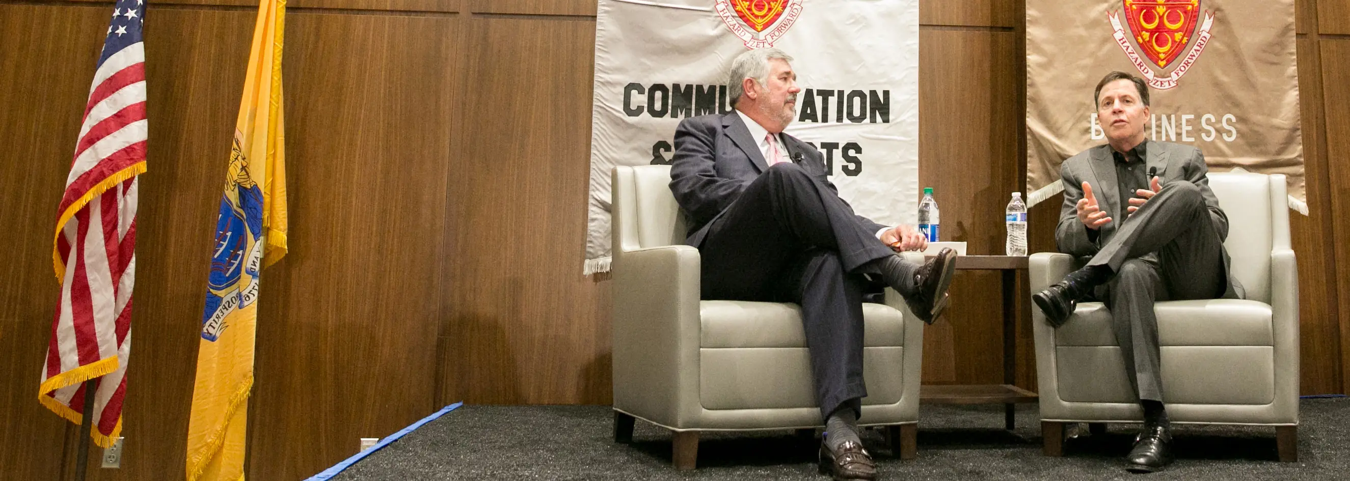 Bob Ley and Bob Costas at Seton Hall