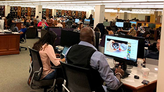 Seton Hall students in library x320