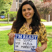 Michelle Neto participating in Seton Hall's I'm Ready Campaign.