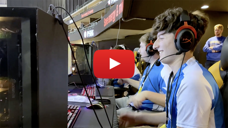 Esports Lab with Pirate logoSeton Hall Rocket League Team Playing Live at Prudential Center