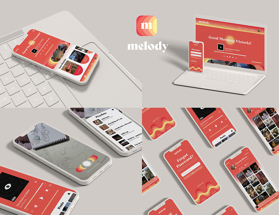 Victoria Riverso's award winning design for the Melody application.