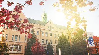 A picture of the building Mooney Hall. 