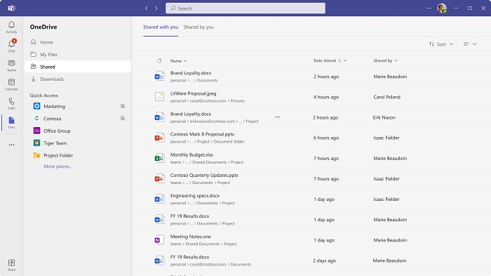 Microsoft Teams New File App Interface