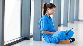 Nurse on laptop