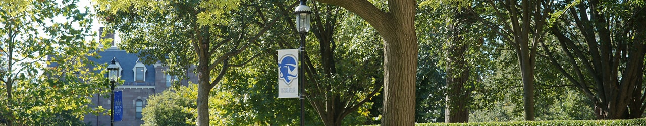 Campus Photo with Pirate Banner