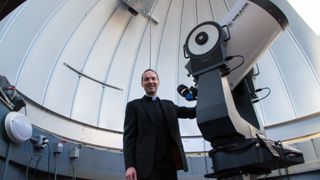 Father Jaki headshotFather Haffner with Pope FrancisFather Laracy Observatory